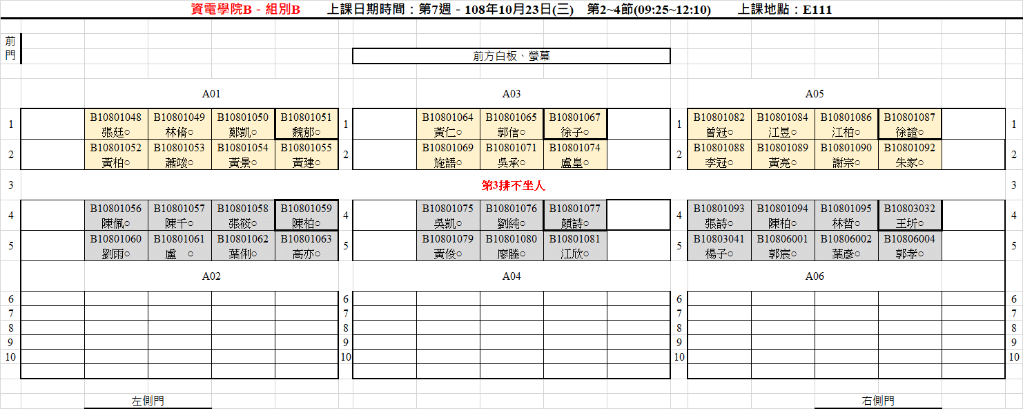 座位圖